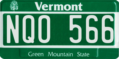 VT license plate NQO566