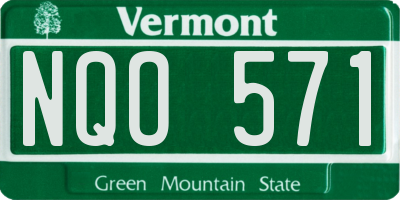 VT license plate NQO571