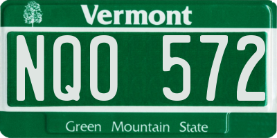 VT license plate NQO572