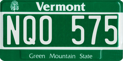 VT license plate NQO575