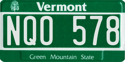 VT license plate NQO578