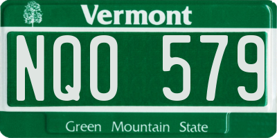 VT license plate NQO579