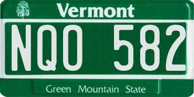 VT license plate NQO582