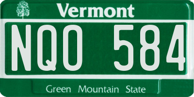 VT license plate NQO584