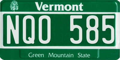 VT license plate NQO585