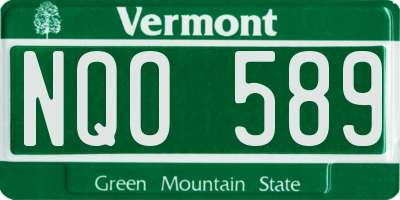 VT license plate NQO589