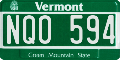 VT license plate NQO594