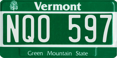 VT license plate NQO597
