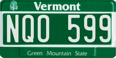 VT license plate NQO599