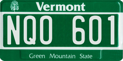VT license plate NQO601