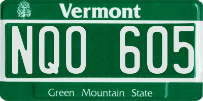 VT license plate NQO605