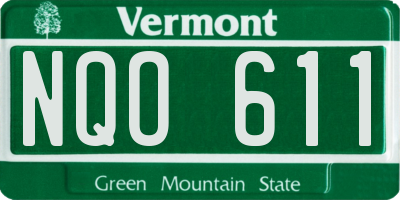 VT license plate NQO611