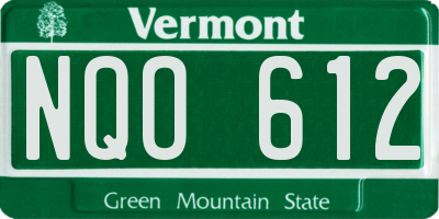 VT license plate NQO612