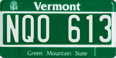 VT license plate NQO613