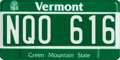VT license plate NQO616