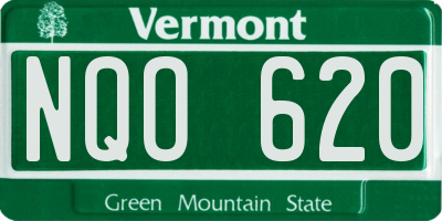 VT license plate NQO620