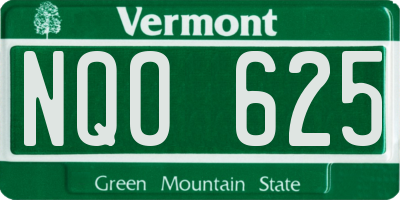 VT license plate NQO625