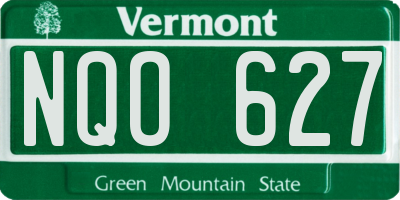 VT license plate NQO627