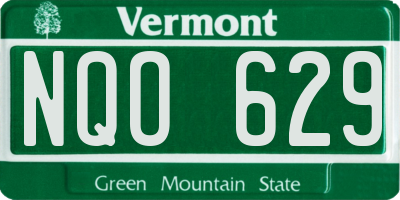 VT license plate NQO629