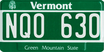 VT license plate NQO630