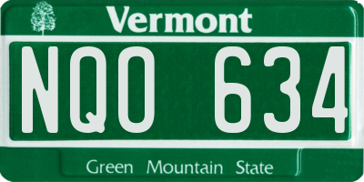 VT license plate NQO634