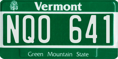 VT license plate NQO641