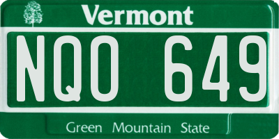 VT license plate NQO649