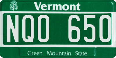 VT license plate NQO650
