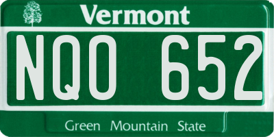 VT license plate NQO652