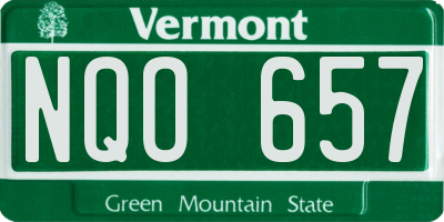 VT license plate NQO657