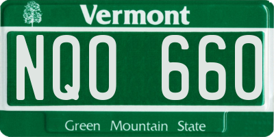 VT license plate NQO660
