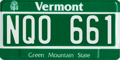 VT license plate NQO661
