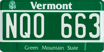 VT license plate NQO663