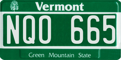 VT license plate NQO665
