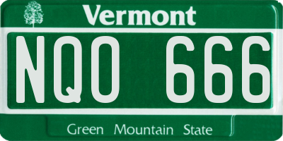 VT license plate NQO666