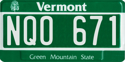 VT license plate NQO671