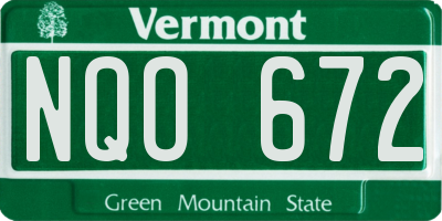 VT license plate NQO672
