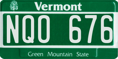 VT license plate NQO676