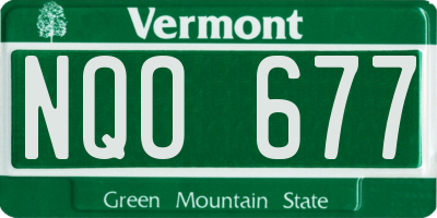 VT license plate NQO677