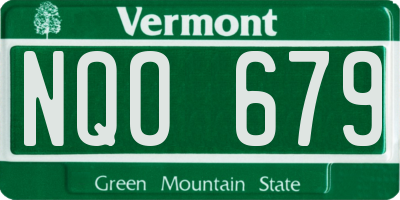 VT license plate NQO679