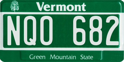 VT license plate NQO682