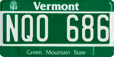 VT license plate NQO686