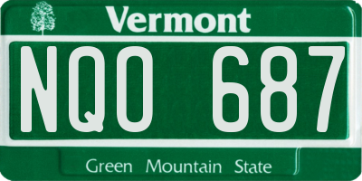 VT license plate NQO687
