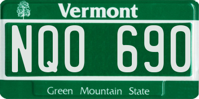 VT license plate NQO690