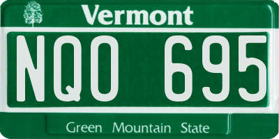 VT license plate NQO695