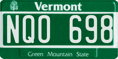 VT license plate NQO698