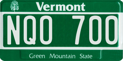 VT license plate NQO700