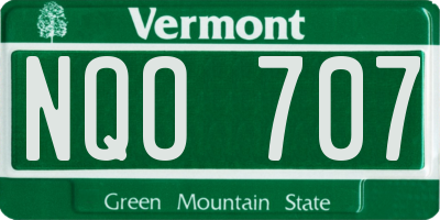 VT license plate NQO707