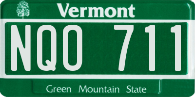 VT license plate NQO711