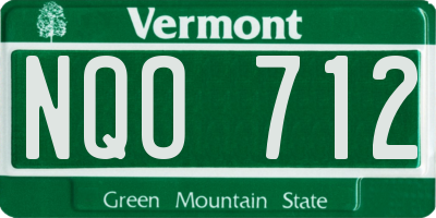 VT license plate NQO712
